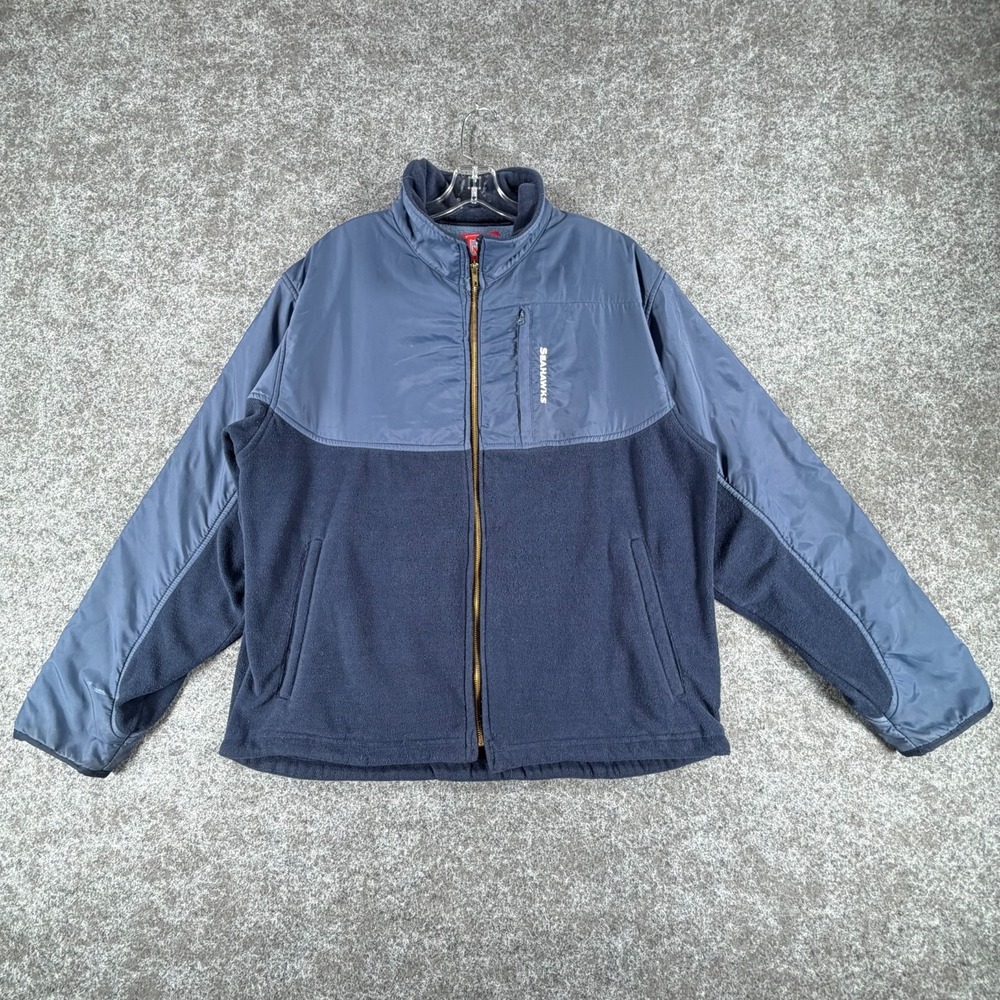 VF Imagewear Seattle Seahawks Fleece NFL Jacket Mens M Blue Colorblock Full Zip